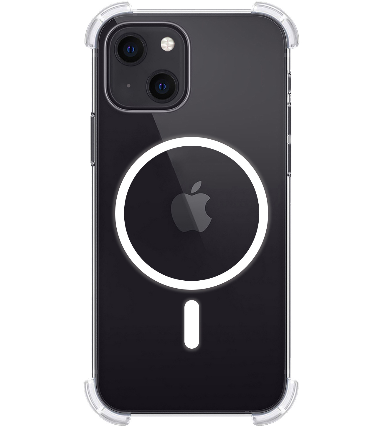 BASEY. Hoes Geschikt voor iPhone 15 Plus Hoesje Magsafe Compatible Shock Proof Case Transparant Met 2x Screenprotector - Hoesje Geschikt voor iPhone 15 Plus Hoes Magsafe Cover Shockproof