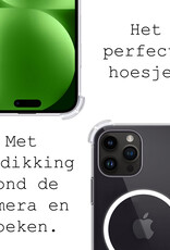 BASEY. Hoes Geschikt voor iPhone 15 Pro Hoesje Magsafe Compatible Shock Proof Case Transparant Met 2x Screenprotector - Hoesje Geschikt voor iPhone 15 Pro Hoes Magsafe Cover Shockproof