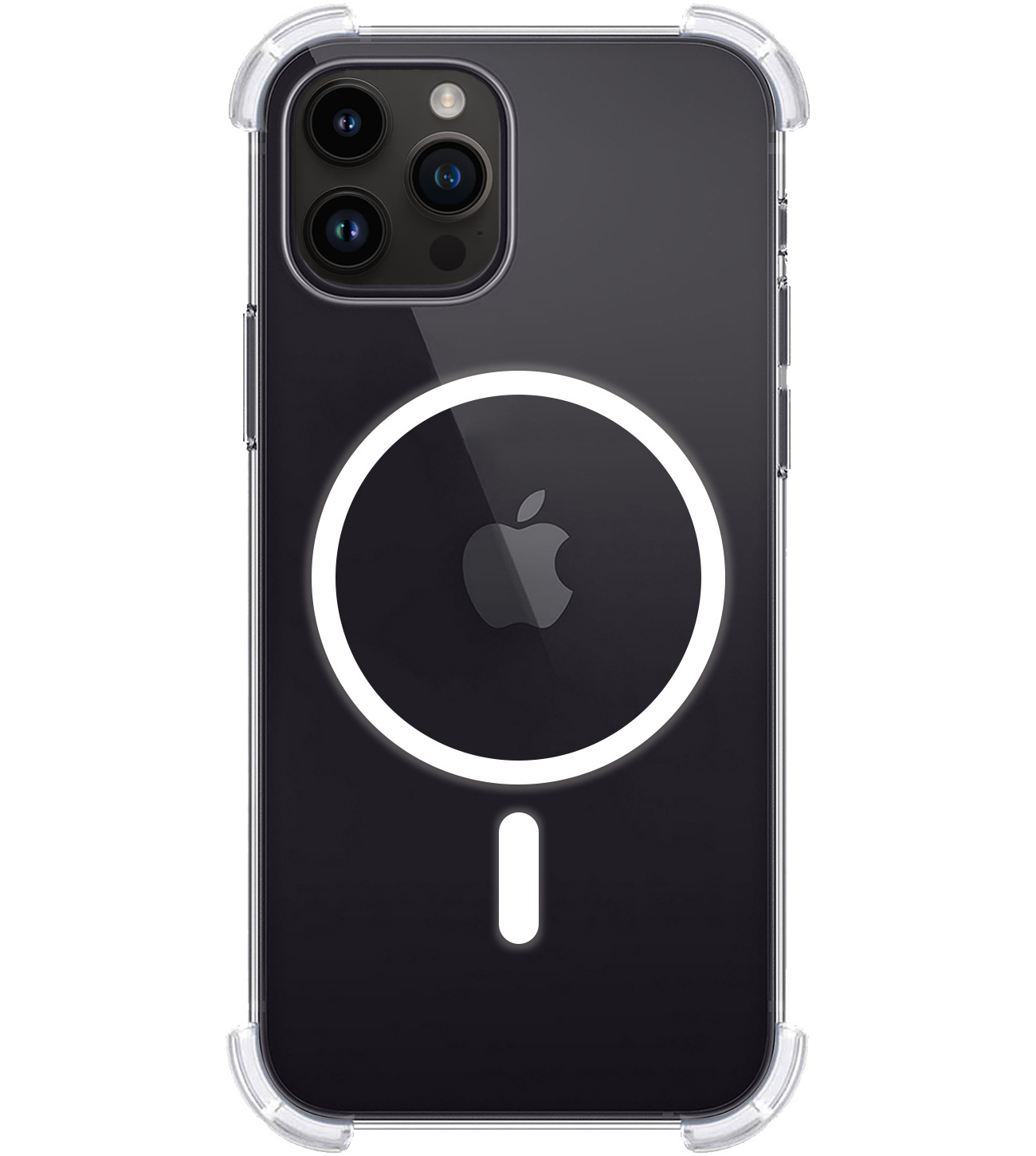 BASEY. Hoes Geschikt voor iPhone 15 Pro Max Hoesje Magsafe Compatible Shock Proof Case Transparant Met Screenprotector - Hoesje Geschikt voor iPhone 15 Pro Max Hoes Magsafe Cover Shockproof