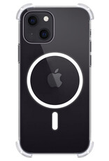 NoXx Hoes Geschikt voor iPhone 15 Hoesje Geschikt voor Magsafe Hoesje Cover Shock Proof Case Met 2x Screenprotector - Transparant