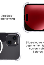 NoXx Hoes Geschikt voor iPhone 15 Plus Hoesje Geschikt voor Magsafe Hoesje Cover Shock Proof Case Met 2x Screenprotector - Transparant