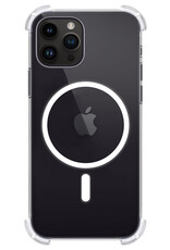 NoXx Hoes Geschikt voor iPhone 15 Pro Hoesje Geschikt voor Magsafe Hoesje Cover Shock Proof Case Met 2x Screenprotector - Transparant