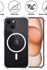 Nomfy Hoesje Geschikt voor iPhone 15 Plus Hoes Geschikt voor Magsafe Shock Proof Cover Case Shockproof Transparant Met 2x Screenprotector - Hoesje Geschikt voor iPhone 15 Plus Hoes Back Case Magsafe