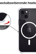 Nomfy Hoesje Geschikt voor iPhone 15 Plus Hoes Geschikt voor Magsafe Shock Proof Cover Case Shockproof Transparant Met 2x Screenprotector - Hoesje Geschikt voor iPhone 15 Plus Hoes Back Case Magsafe