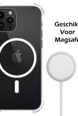Nomfy Hoesje Geschikt voor iPhone 15 Pro Hoes Geschikt voor Magsafe Shock Proof Cover Case Shockproof Transparant Met 2x Screenprotector - Hoesje Geschikt voor iPhone 15 Pro Hoes Back Case Magsafe