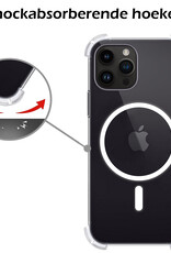 Nomfy Hoesje Geschikt voor iPhone 15 Pro Hoes Geschikt voor Magsafe Shock Proof Cover Case Shockproof Transparant Met 2x Screenprotector - Hoesje Geschikt voor iPhone 15 Pro Hoes Back Case Magsafe