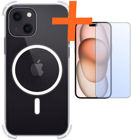 Nomfy Nomfy iPhone 15 Plus Magsafe Hoesje Transparant Met Screenprotector