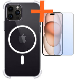 Nomfy Nomfy iPhone 15 Pro Max Magsafe Hoesje Transparant Met Screenprotector
