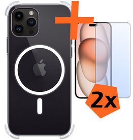 Nomfy Nomfy iPhone 15 Pro Max Magsafe Hoesje Transparant Met 2x Screenprotector