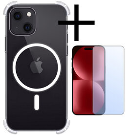NoXx NoXx iPhone 15 Magsafe Hoesje Transparant Met Screenprotector