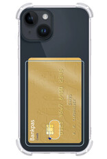 Nomfy Hoesje Geschikt voor iPhone 15 Plus Hoesje Pasjeshouder Shockproof Pas Houder - Hoesje Geschikt voor iPhone 15 Plus Hoes Met Kaarthouder - Transparant