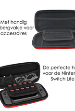 NoXx Hoesje Geschikt voor Nintendo Switch Lite Case Hoes Hard Cover Met Koord - Hoes Geschikt voor Nintendo Switch Lite Hoes - Rood
