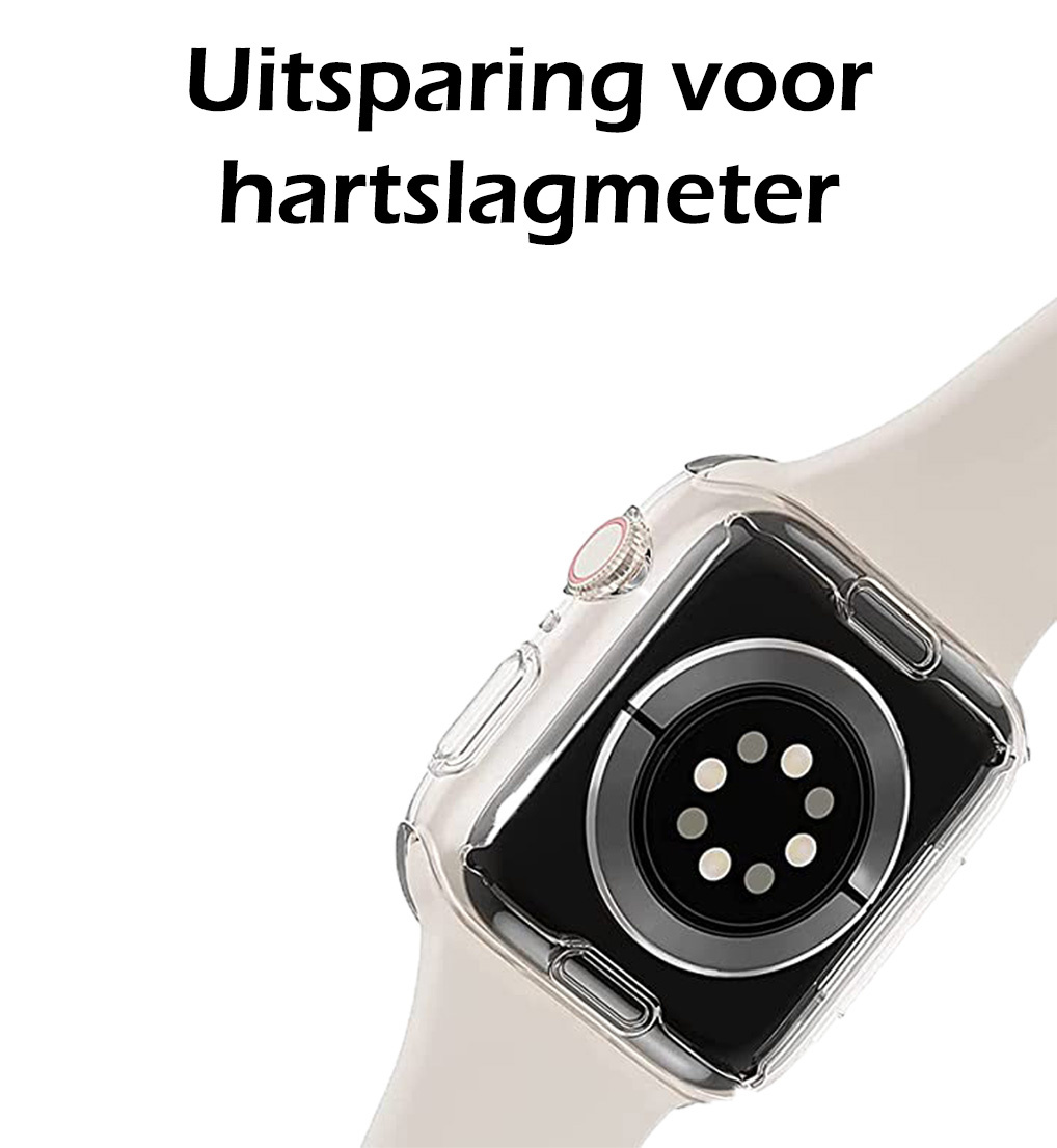 Nomfy Hoesje Geschikt voor Apple Watch Ultra 2 Hoes Siliconen Case Cover - Hoes Geschikt voor Apple Watch Ultra 2 (49 mm) Hoesje - Transparant - 2 PACK
