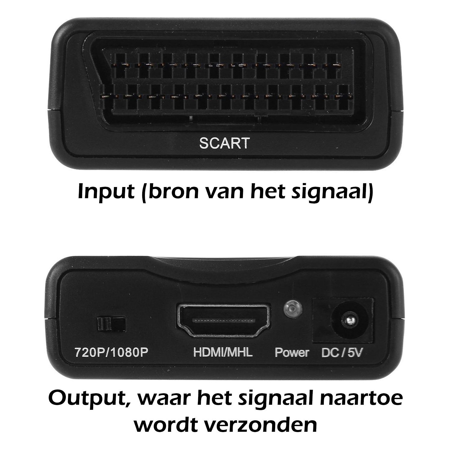Nomfy Scart Naar HDMI Converter Kabel Adapter Omvormer 1080p - Scart naar HDMI kabel - Zwart