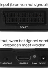 NoXx Scart Naar HDMI Adapter 1080p Kabel Converter HD - Scart naar HDMI kabel - Zwart