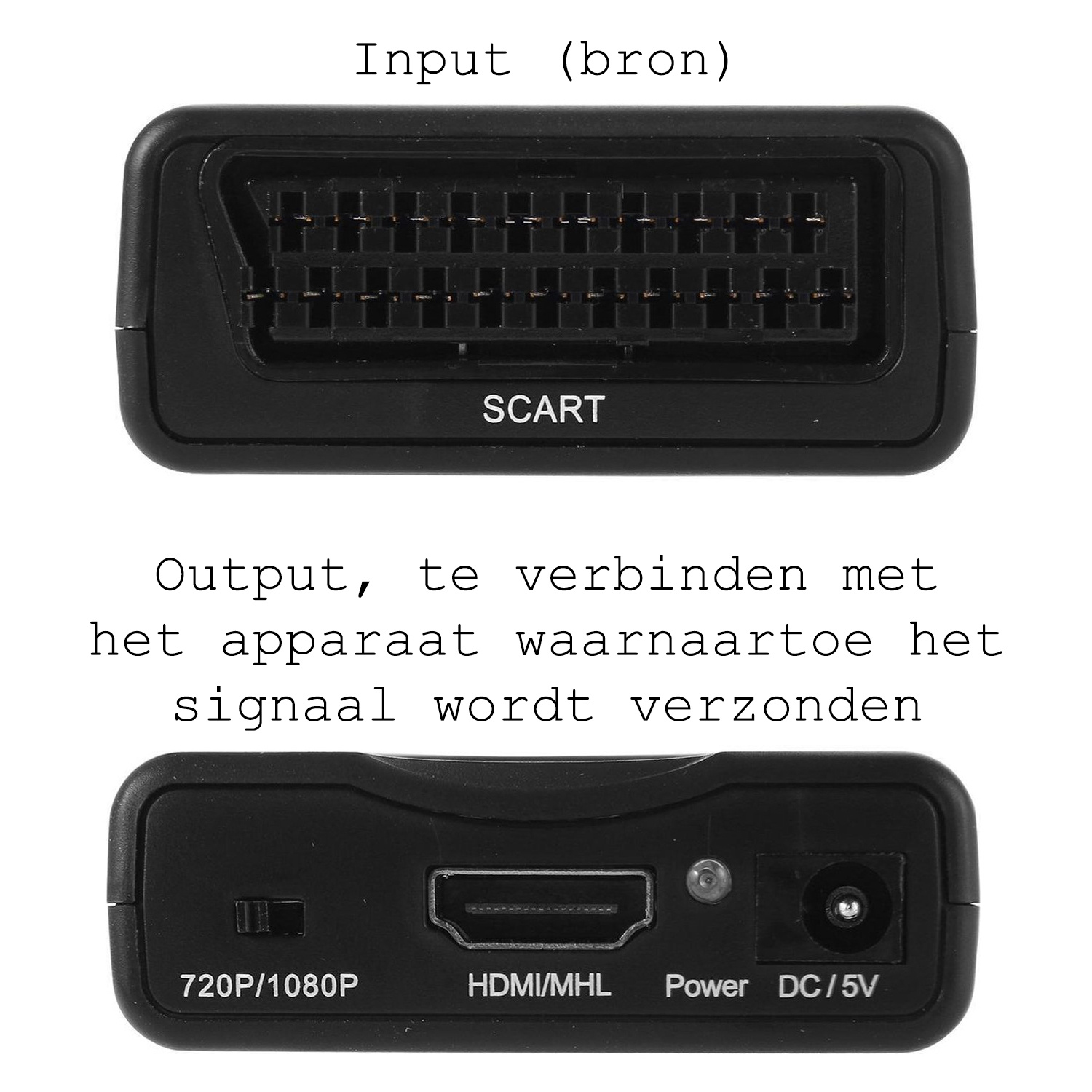 BASEY. Scart Naar HDMI Converter Adapter Kabel HD Scart Naar HDMI Omvormer 1080p - Zwart