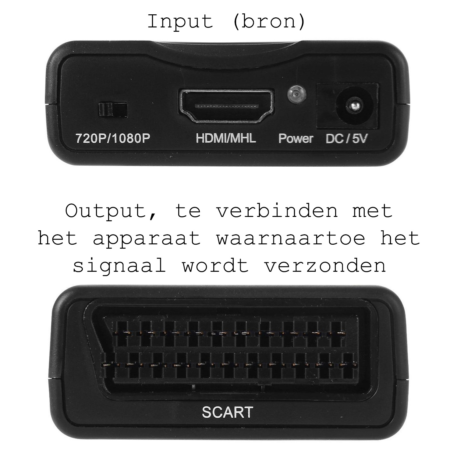 BASEY. HDMI Naar Scart Converter Adapter Kabel HD HDMI Naar Scart Omvormer 1080p - Zwart