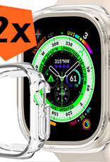 Nomfy Hoesje Geschikt voor Apple Watch Ultra 2 Hoes Siliconen Case Cover - Hoes Geschikt voor Apple Watch Ultra 2 (49 mm) Hoesje - Transparant - 2 PACK