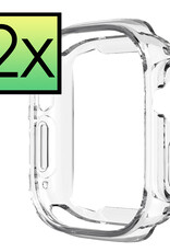 NoXx Hoes Geschikt voor Apple Watch Ultra 2 Siliconen Case - Hoesje Geschikt voor Apple Watch Ultra 2 (49 mm) Hoesje Cover Case - Transparant - 2x