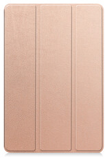 Nomfy Hoes Geschikt voor Lenovo Tab M10 5G Hoes Tri-fold Tablet Hoesje Case - Hoesje Geschikt voor Lenovo Tab M10 5G Hoesje Hardcover Bookcase - Rosé goud