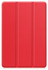 Nomfy Hoes Geschikt voor Lenovo Tab M10 5G Hoes Tri-fold Tablet Hoesje Case - Hoesje Geschikt voor Lenovo Tab M10 5G Hoesje Hardcover Bookcase - Rood