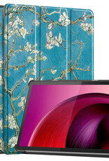 BASEY. Hoesje Geschikt voor Lenovo Tab M10 5G Hoes Case Tablet Hoesje Tri-fold - Hoes Geschikt voor Lenovo Tab M10 5G Hoesje Hard Cover Bookcase Hoes - Bloesem