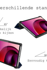 BASEY. Hoesje Geschikt voor Lenovo Tab M10 5G Hoes Case Tablet Hoesje Tri-fold - Hoes Geschikt voor Lenovo Tab M10 5G Hoesje Hard Cover Bookcase Hoes - Donkerblauw