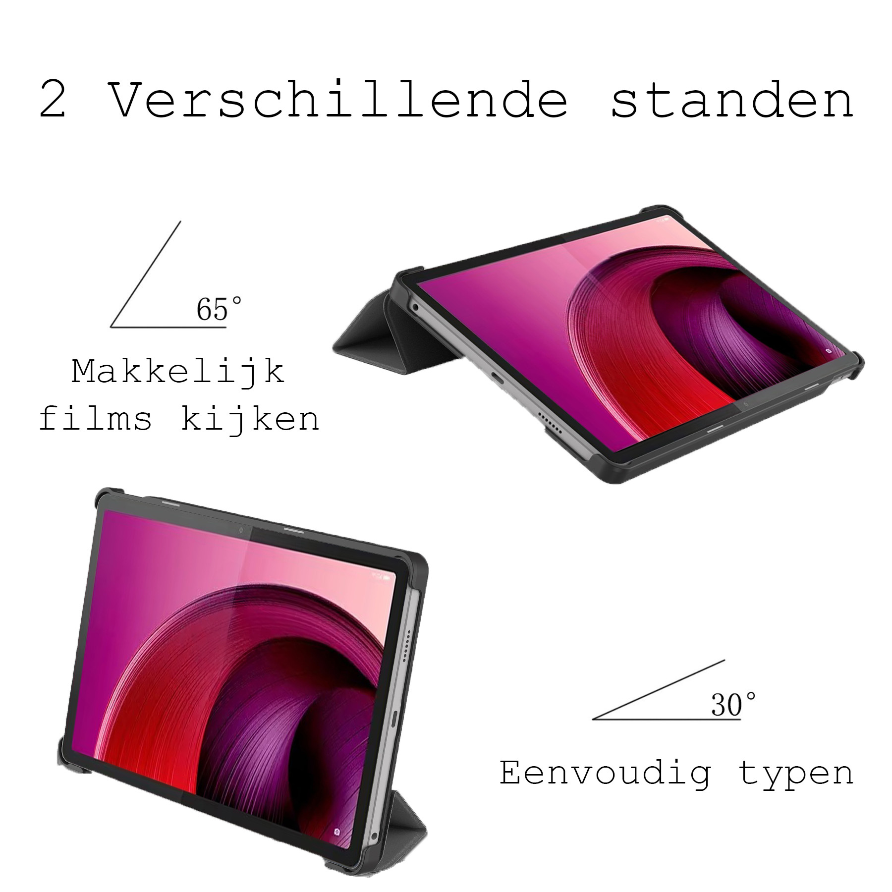 BASEY. Hoesje Geschikt voor Lenovo Tab M10 5G Hoes Case Tablet Hoesje Tri-fold - Hoes Geschikt voor Lenovo Tab M10 5G Hoesje Hard Cover Bookcase Hoes - Grijs