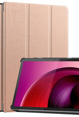 BASEY. Hoesje Geschikt voor Lenovo Tab M10 5G Hoes Case Tablet Hoesje Tri-fold - Hoes Geschikt voor Lenovo Tab M10 5G Hoesje Hard Cover Bookcase Hoes - Rosé goud
