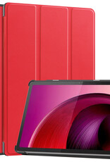BASEY. Hoesje Geschikt voor Lenovo Tab M10 5G Hoes Case Tablet Hoesje Tri-fold - Hoes Geschikt voor Lenovo Tab M10 5G Hoesje Hard Cover Bookcase Hoes - Rood