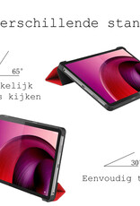 BASEY. Hoesje Geschikt voor Lenovo Tab M10 5G Hoes Case Tablet Hoesje Tri-fold - Hoes Geschikt voor Lenovo Tab M10 5G Hoesje Hard Cover Bookcase Hoes - Rood
