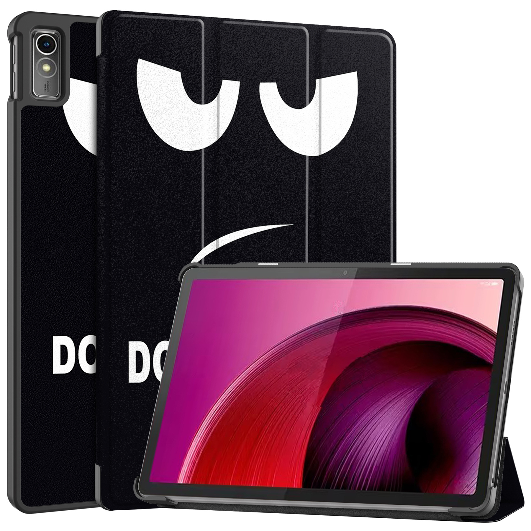 BASEY. Hoesje Geschikt voor Lenovo Tab M10 5G Hoes Case Tablet Hoesje Tri-fold - Hoes Geschikt voor Lenovo Tab M10 5G Hoesje Hard Cover Bookcase Hoes - Don't Touch Me