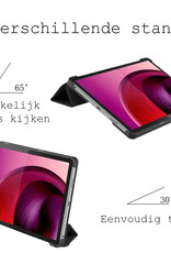BASEY. Hoesje Geschikt voor Lenovo Tab M10 5G Hoes Case Tablet Hoesje Tri-fold - Hoes Geschikt voor Lenovo Tab M10 5G Hoesje Hard Cover Bookcase Hoes - Zwart