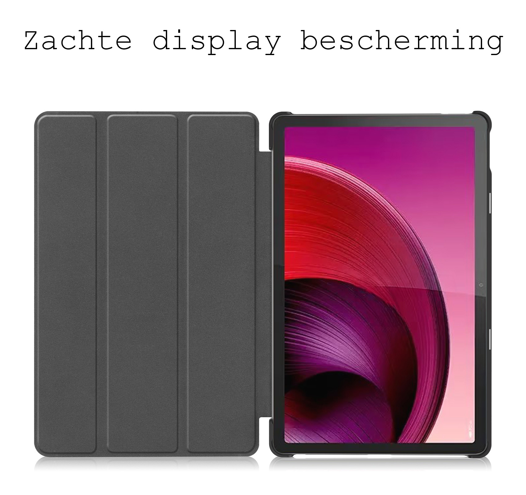 BASEY. Hoesje Geschikt voor Lenovo Tab M10 5G Hoes Case Tablet Hoesje Tri-fold - Hoes Geschikt voor Lenovo Tab M10 5G Hoesje Hard Cover Bookcase Hoes - Zwart