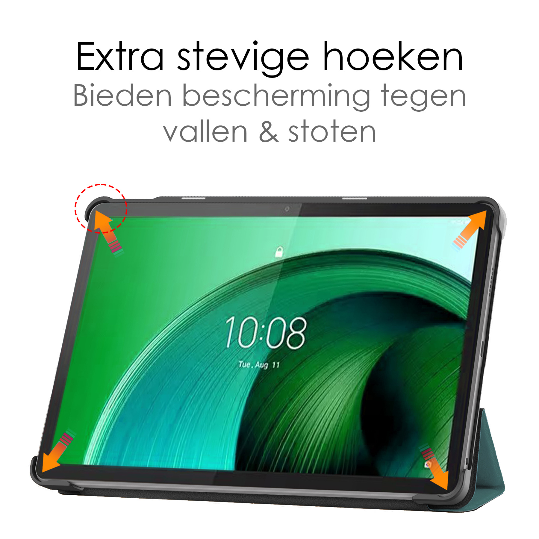 NoXx Hoesje Geschikt voor Lenovo Tab M10 5G Hoesje Case Hard Cover Hoes Book Case - Donkergroen