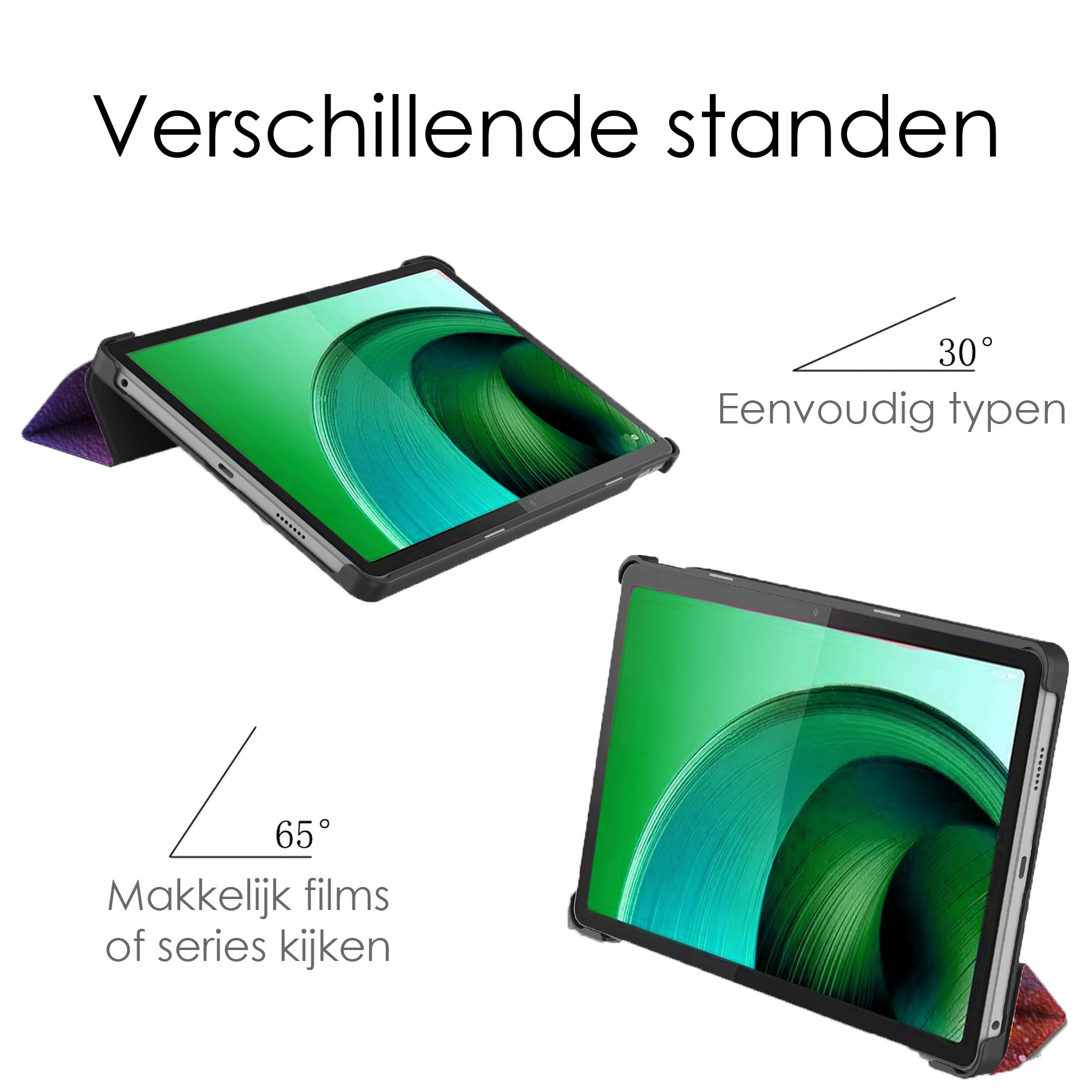 NoXx Hoesje Geschikt voor Lenovo Tab M10 5G Hoesje Case Hard Cover Hoes Book Case - Galaxy