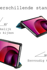 BASEY. Hoesje Geschikt voor Lenovo Tab M10 5G Hoes Case Tablet Hoesje Tri-fold Met Screenprotector - Hoes Geschikt voor Lenovo Tab M10 5G Hoesje Hard Cover Bookcase Hoes - Bloesem