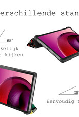 BASEY. Hoesje Geschikt voor Lenovo Tab M10 5G Hoes Case Tablet Hoesje Tri-fold Met Screenprotector - Hoes Geschikt voor Lenovo Tab M10 5G Hoesje Hard Cover Bookcase Hoes - Graffity