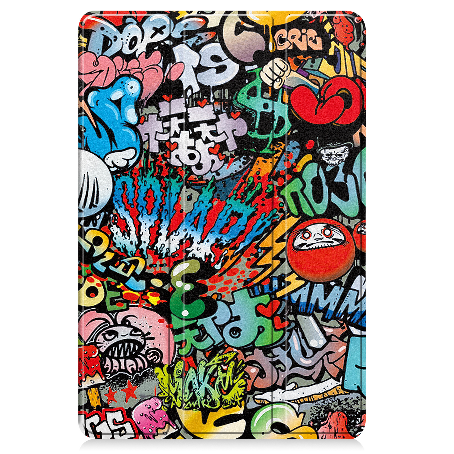 BASEY. Hoesje Geschikt voor Lenovo Tab M10 5G Hoes Case Tablet Hoesje Tri-fold Met Screenprotector - Hoes Geschikt voor Lenovo Tab M10 5G Hoesje Hard Cover Bookcase Hoes - Graffity