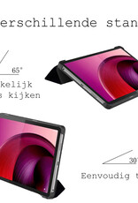 BASEY. Hoesje Geschikt voor Lenovo Tab M10 5G Hoes Case Tablet Hoesje Tri-fold Met Screenprotector - Hoes Geschikt voor Lenovo Tab M10 5G Hoesje Hard Cover Bookcase Hoes - Don't Touch Me