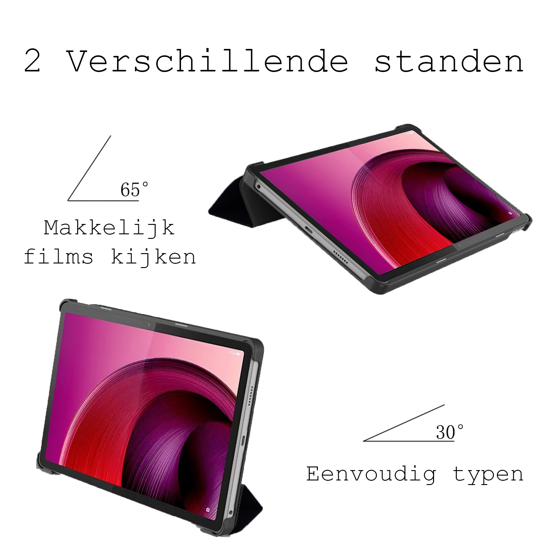 BASEY. Hoesje Geschikt voor Lenovo Tab M10 5G Hoes Case Tablet Hoesje Tri-fold Met Screenprotector - Hoes Geschikt voor Lenovo Tab M10 5G Hoesje Hard Cover Bookcase Hoes - Don't Touch Me