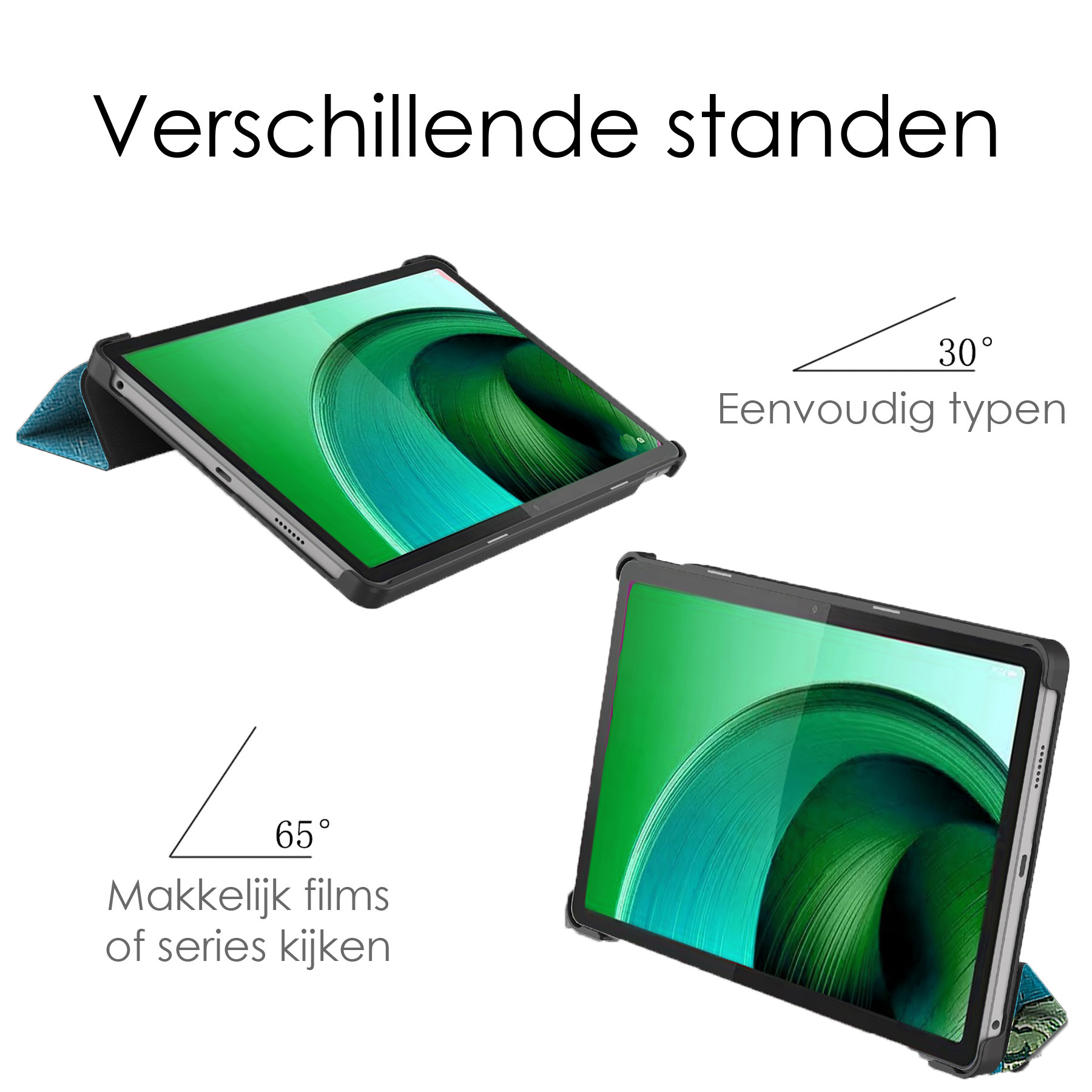 NoXx Hoesje Geschikt voor Lenovo Tab M10 5G Hoesje Case Hard Cover Hoes Book Case Met Screenprotector - Bloesem