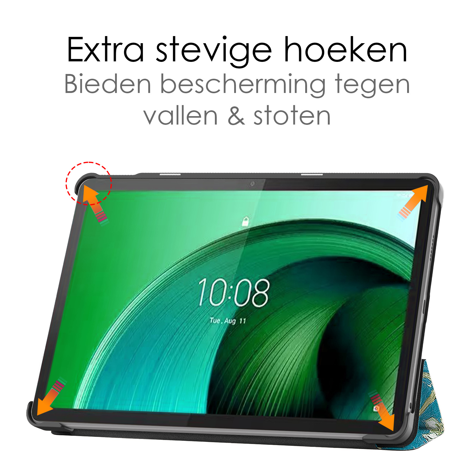 NoXx Hoesje Geschikt voor Lenovo Tab M10 5G Hoesje Case Hard Cover Hoes Book Case Met Screenprotector - Bloesem