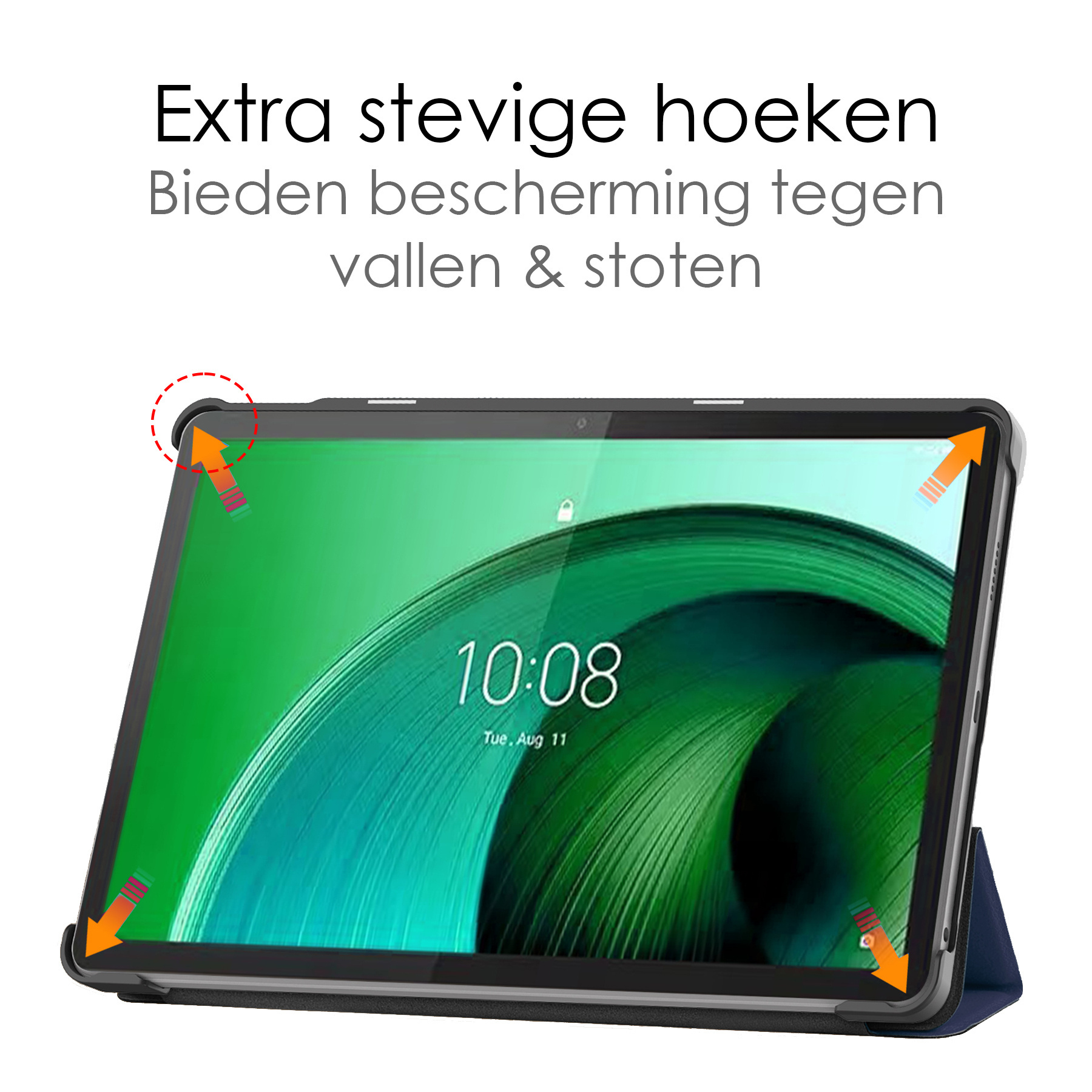 NoXx Hoesje Geschikt voor Lenovo Tab M10 5G Hoesje Case Hard Cover Hoes Book Case Met Screenprotector - Donkerblauw