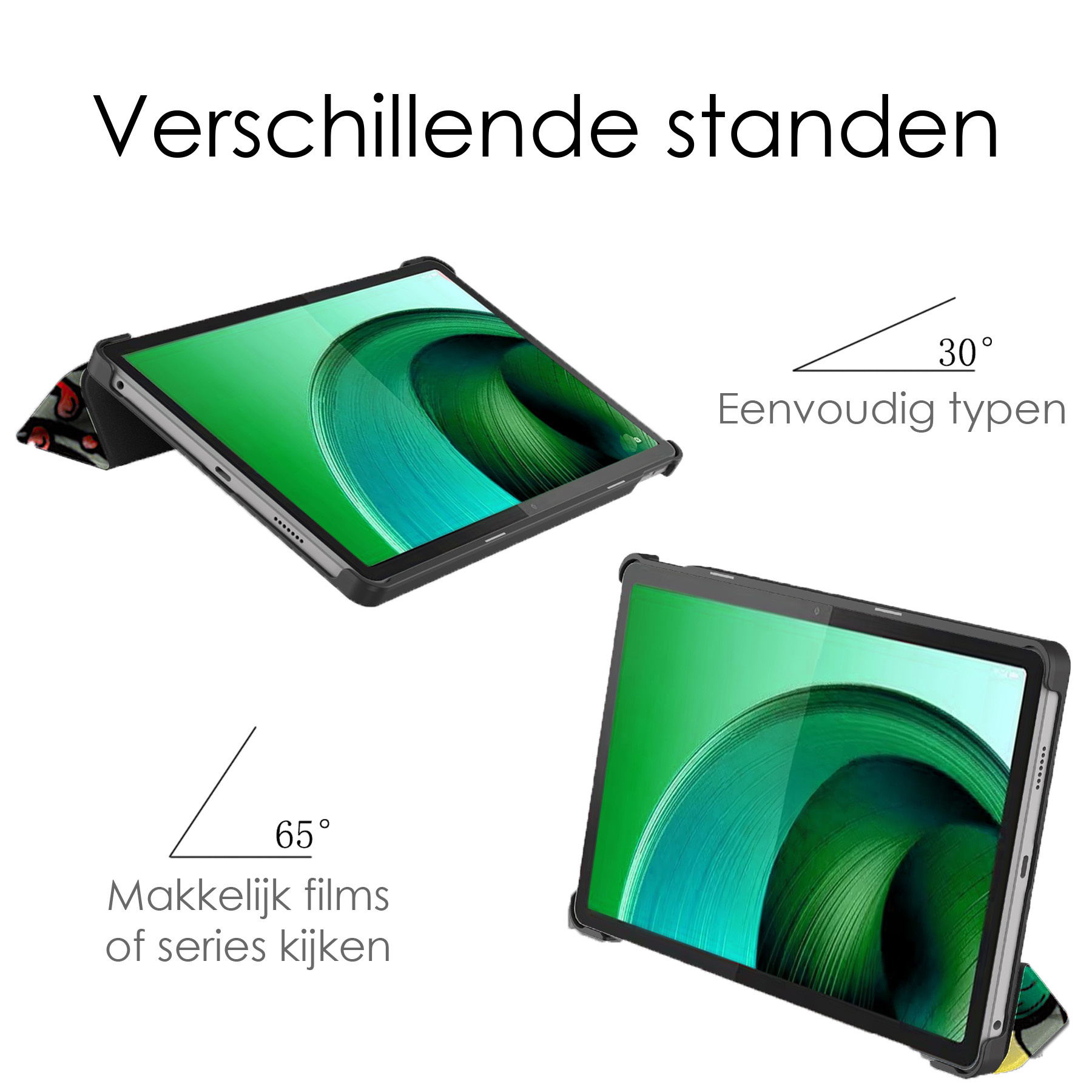 NoXx Hoesje Geschikt voor Lenovo Tab M10 5G Hoesje Case Hard Cover Hoes Book Case Met Screenprotector - Graffity