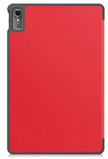 NoXx Hoesje Geschikt voor Lenovo Tab M10 5G Hoesje Case Hard Cover Hoes Book Case Met Screenprotector - Rood