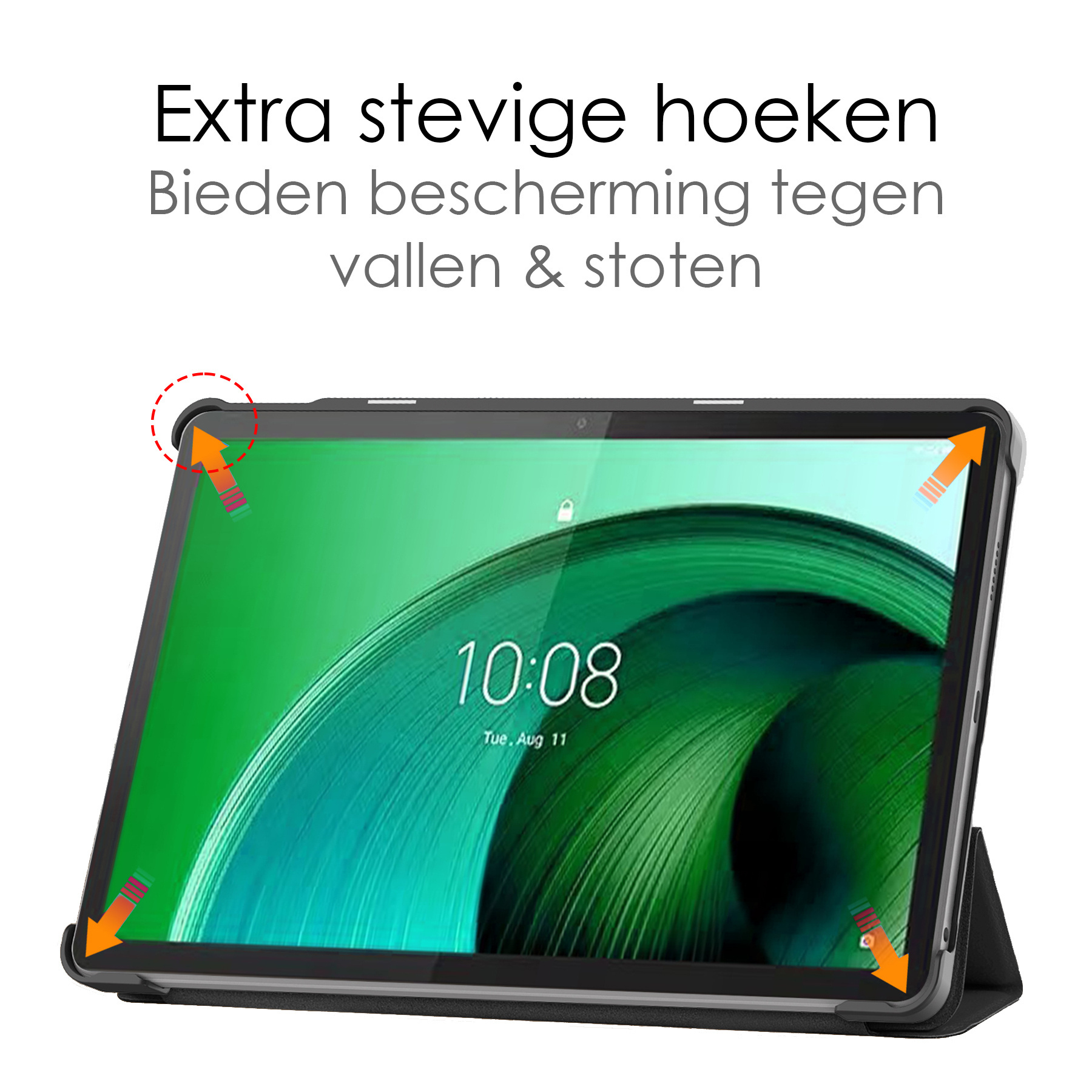 NoXx Hoesje Geschikt voor Lenovo Tab M10 5G Hoesje Case Hard Cover Hoes Book Case Met Screenprotector - Zwart