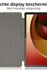 Nomfy Hoes Geschikt voor Lenovo Tab M10 5G Hoes Tri-fold Tablet Hoesje Case Met Screenprotector - Hoesje Geschikt voor Lenovo Tab M10 5G Hoesje Hardcover Bookcase - Donkerblauw
