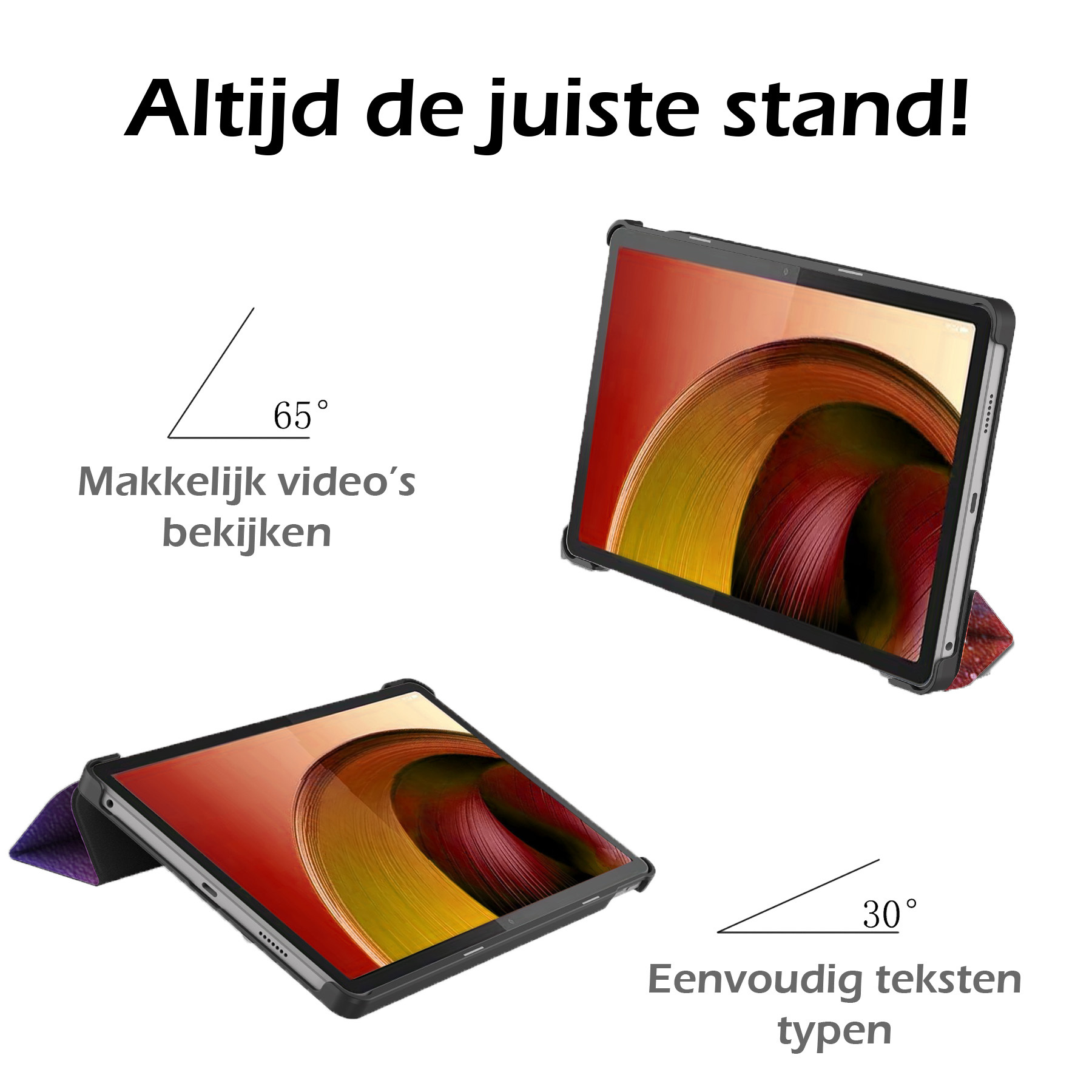 Nomfy Hoes Geschikt voor Lenovo Tab M10 5G Hoes Tri-fold Tablet Hoesje Case Met Screenprotector - Hoesje Geschikt voor Lenovo Tab M10 5G Hoesje Hardcover Bookcase - Galaxy