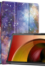 Nomfy Hoes Geschikt voor Lenovo Tab M10 5G Hoes Tri-fold Tablet Hoesje Case Met Screenprotector - Hoesje Geschikt voor Lenovo Tab M10 5G Hoesje Hardcover Bookcase - Galaxy
